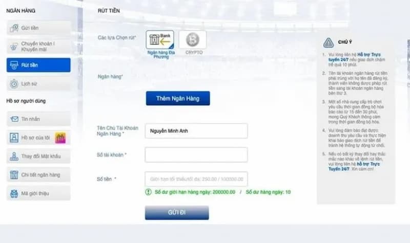 H3BET 198 Nạp rút tiền cược H3BET